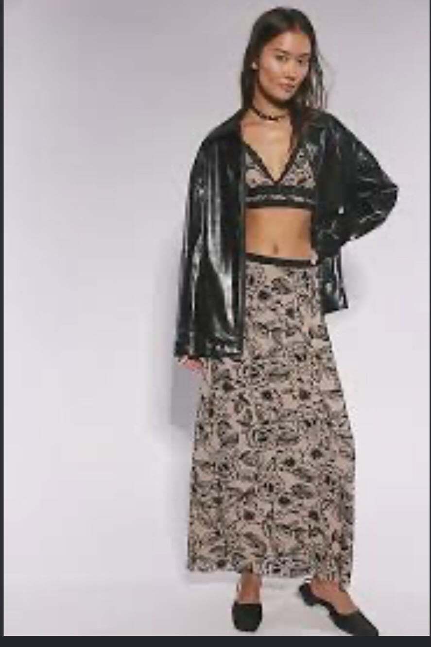 Free People Intimately One And Only Slip Taupe Maxi Skirt Size L